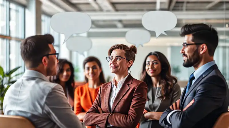 Profesionales escuchan en una oficina moderna
