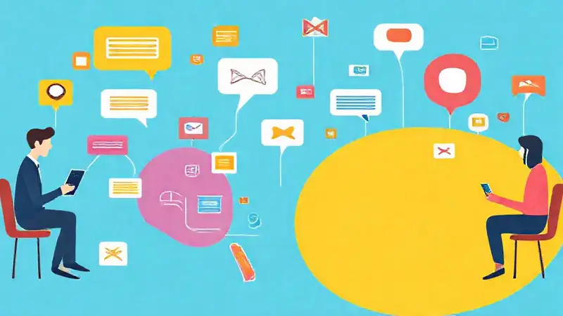 Canales de comunicación con iconos coloridos modernos