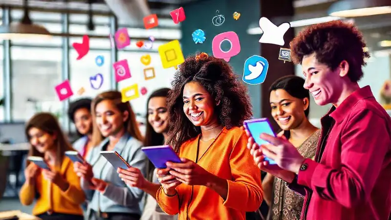 Dispositivos digitales y jóvenes en acción