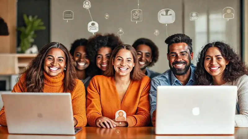 Grupos en línea, comunidad diversa y positiva