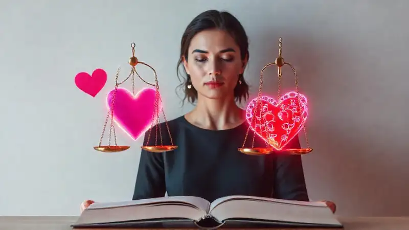Persona meditante entre justicia y pasión