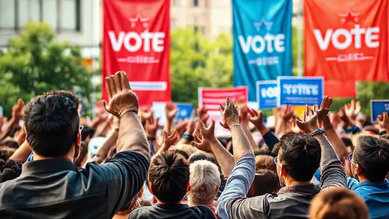 Votantes entusiastas en campaña urbana