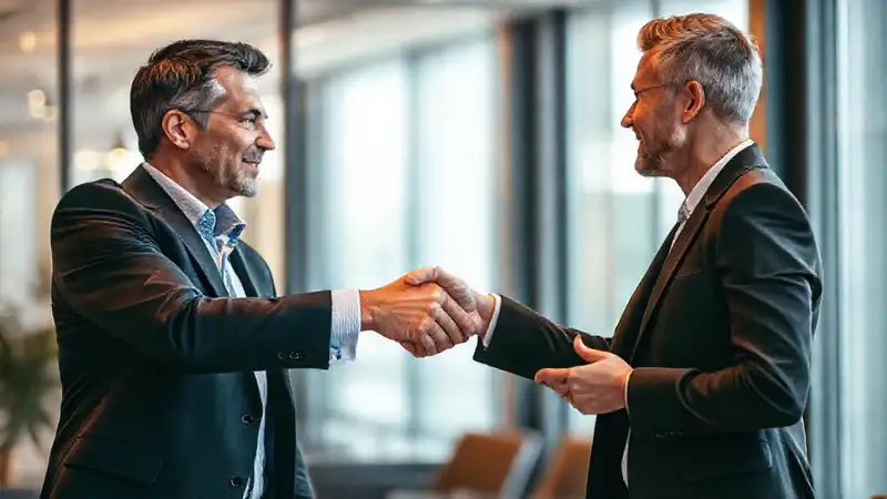 Negociación empresarial con acuerdo y confianza