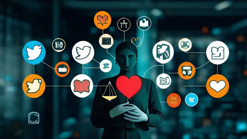 Iconos sociales y símbolos éticos conectados profesionalmente