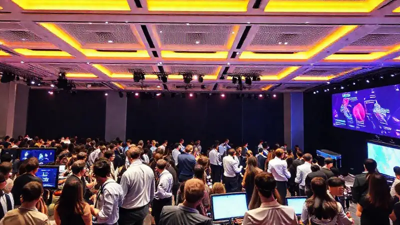 Profesionales networking en escenario moderno e innovador