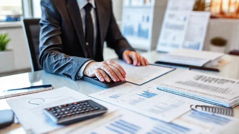 Formulario fiscal, calculadoras y contable organizado