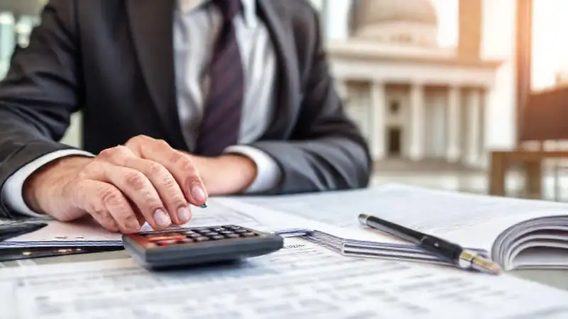 Documentos financieros en oficina profesional formal