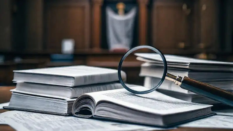 Libros de derecho en un entorno profesional