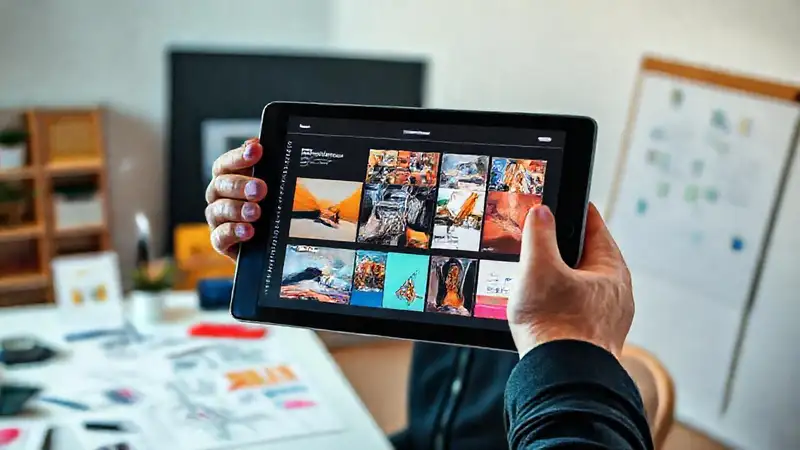 Diseñador presenta portafolio con estilo moderno