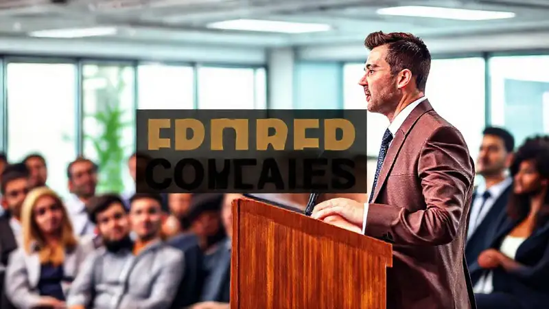 Profesional motivador en auditorio moderno y vibrante