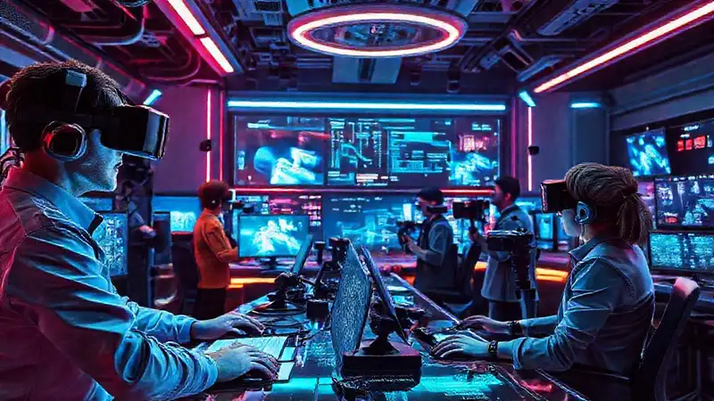Periodismo futurista con tecnología avanzada y digital
