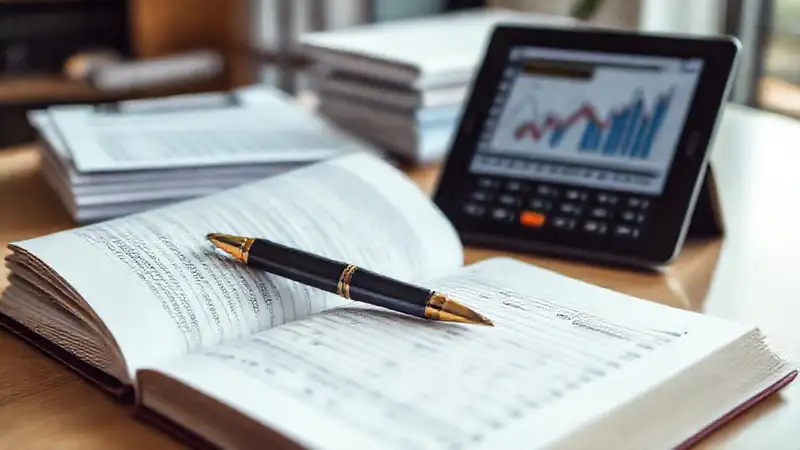 Documentos financieros en oficina moderna y organizada