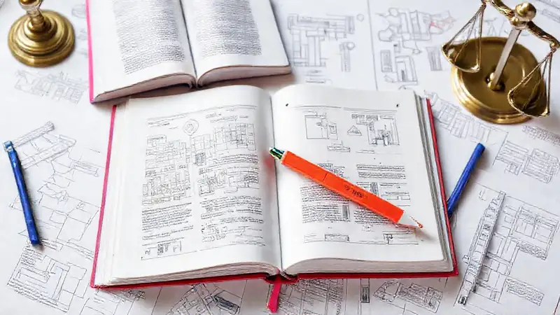 Espacio organizado con libros y materiales jurídicos