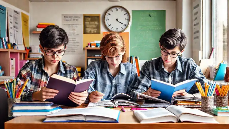 Espacio de estudio organizado y motivador para estudiantes