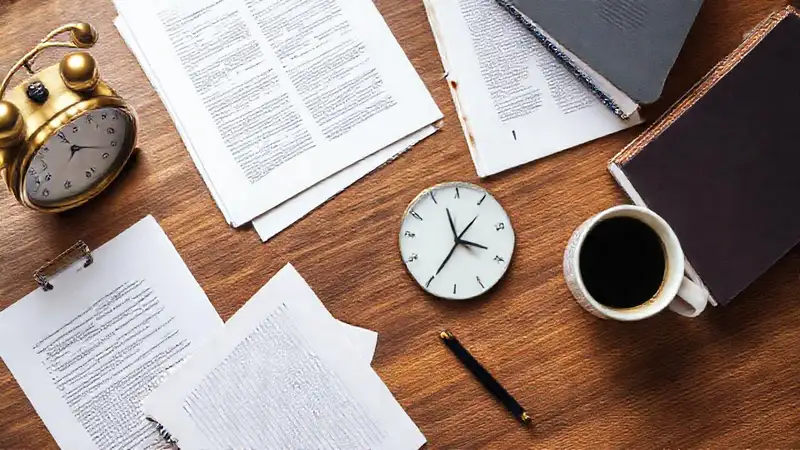 Materiales de estudio organizados en un ambiente profesional