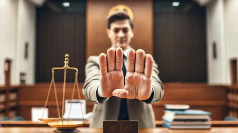 Balanza de justicia, persona confiada y decidida