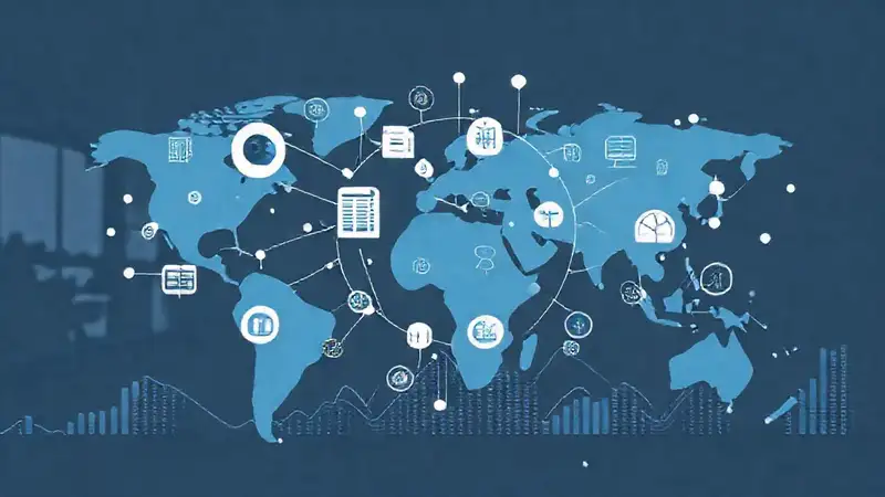 Iconos financieros globales en estilo minimalista