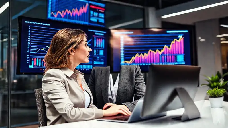 Mujer analizando datos para impulsar el crecimiento