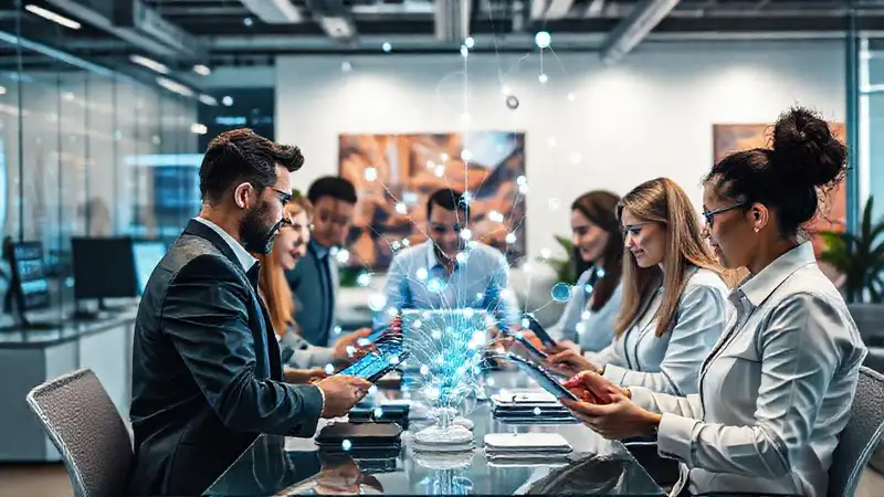 Colaboración moderna en un entorno digital innovador