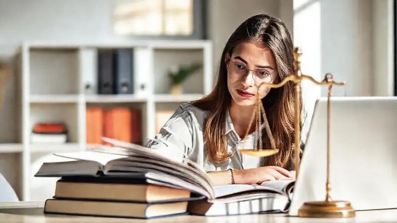 Estudiante estudia en un ambiente motivador y limpio