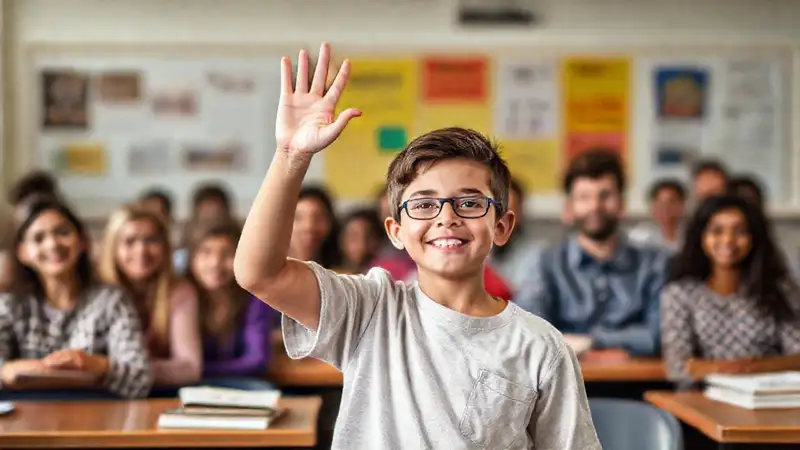 Estudiante participa con confianza en aula diversa