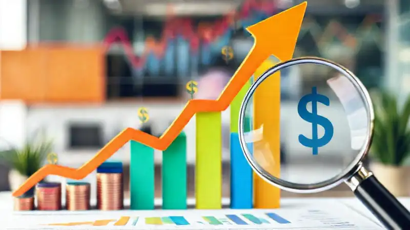 Gráficos financieros y crecimiento económico profesional