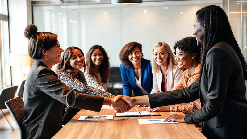 Equipo de trabajadores sociales colaborando y sonriendo
