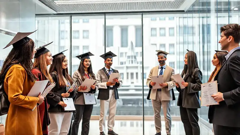 Oficina pública con trabajadores jóvenes y comunidades