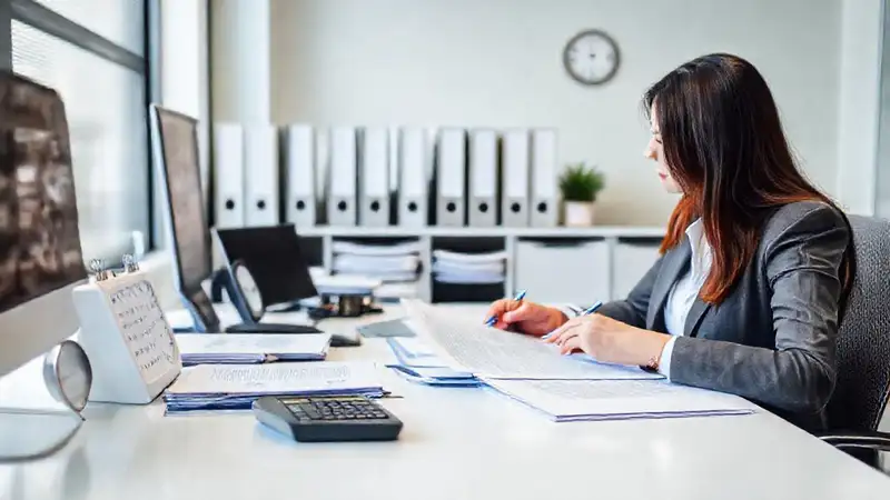 Mesa de oficina ordenada y productiva
