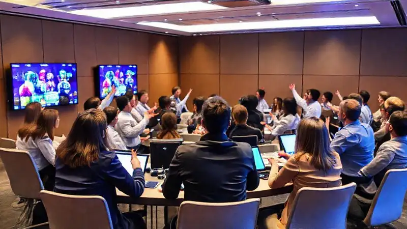 Reunión moderna con profesionales y tecnología interactiva