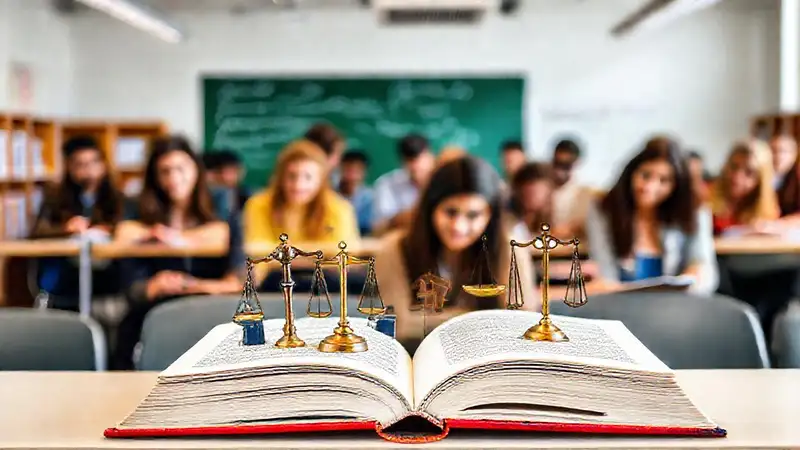 Estudiantes estudian leyes en aula moderna