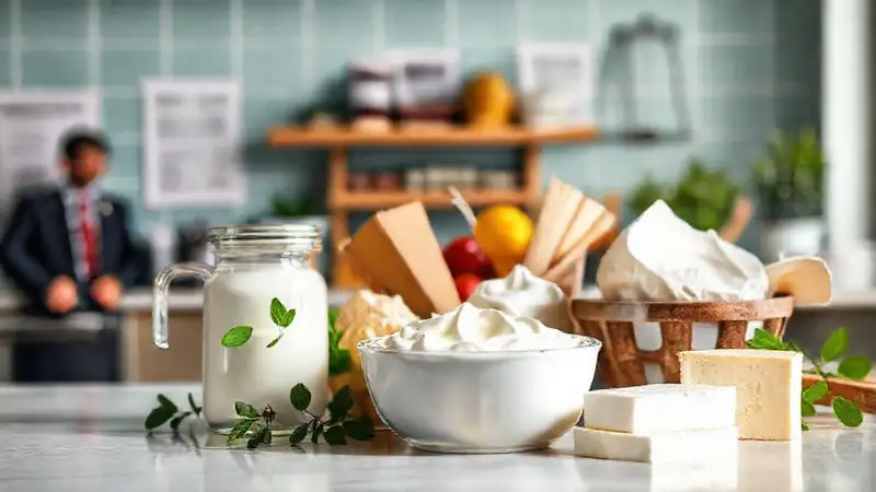 Productos lácteos fermentados en una oficina moderna