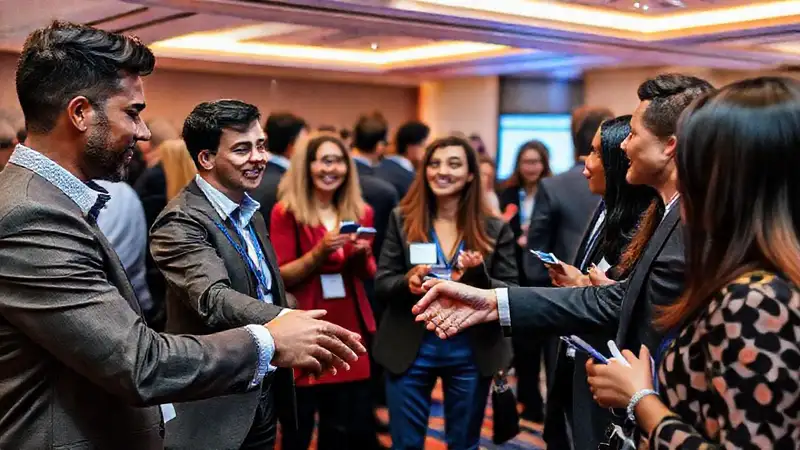 Evento de networking profesional con colaboración