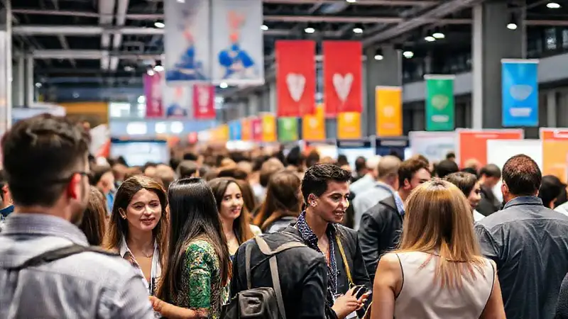 Evento de networking con personas y energía