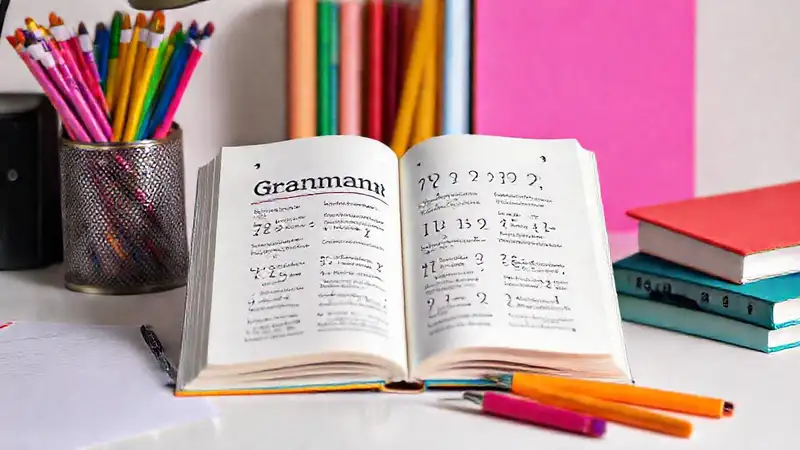 Espacio de trabajo colorido para escribir y aprender
