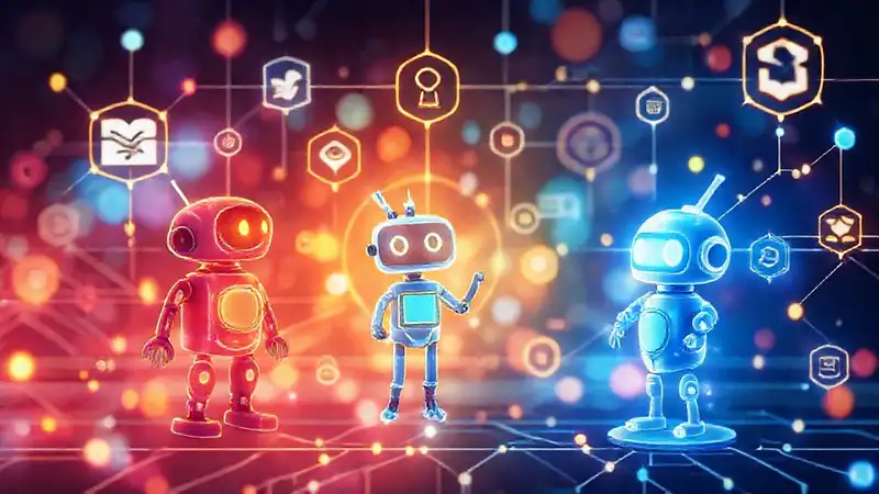 Iconos digitales y tecnología futurista moderna