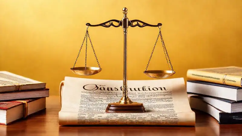 Balanzas de justicia sobre la Constitución