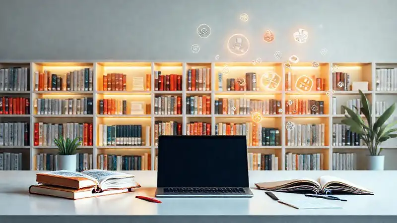 Interfaz moderna de biblioteca digital y recursos