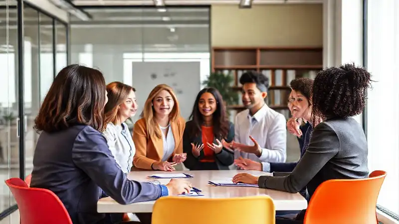Capacitación profesional en oficina moderna y colaborativa