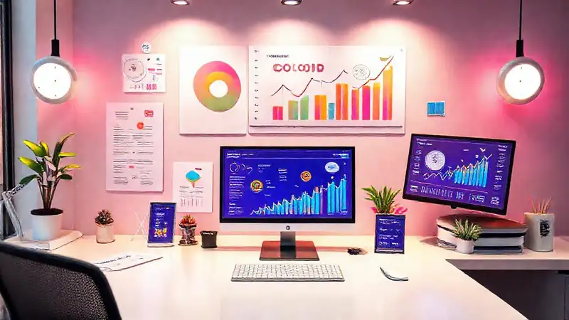 Espacio moderno y motivador, ordenado y colorido