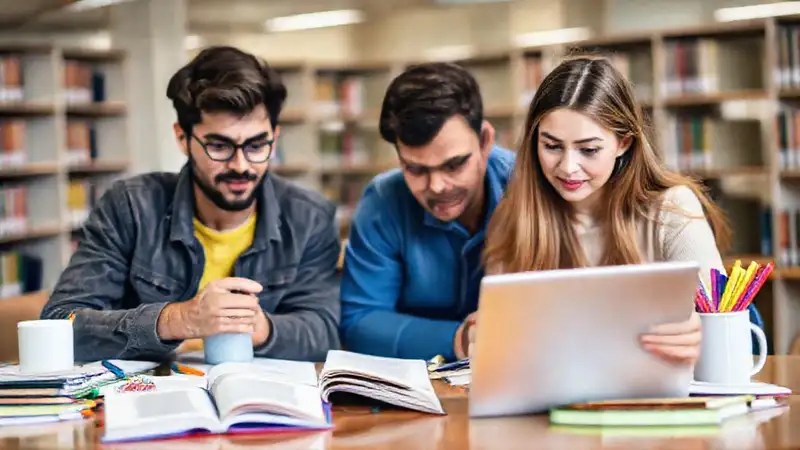 Materiales de estudio en un espacio organizado