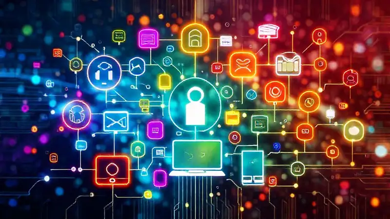Conceptos multimedia digitales con diseño futurista