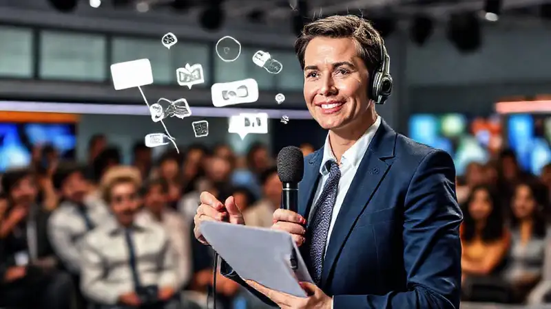 Periodista responsable en redacción moderna y vibrante