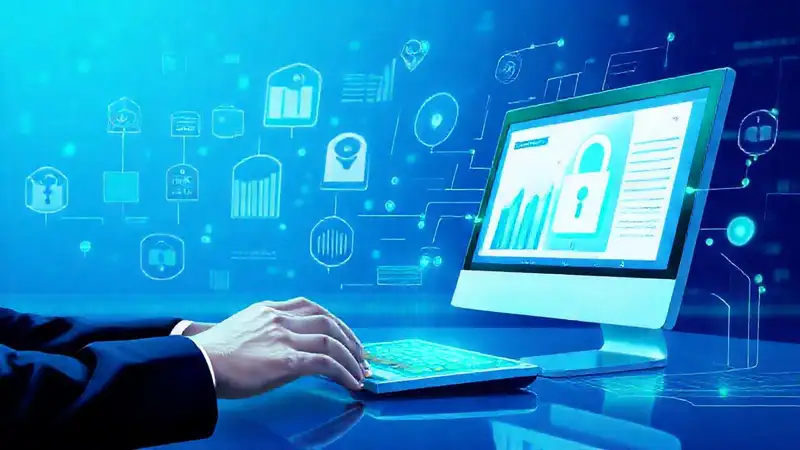 Iconos y gráficos de ciberseguridad moderna