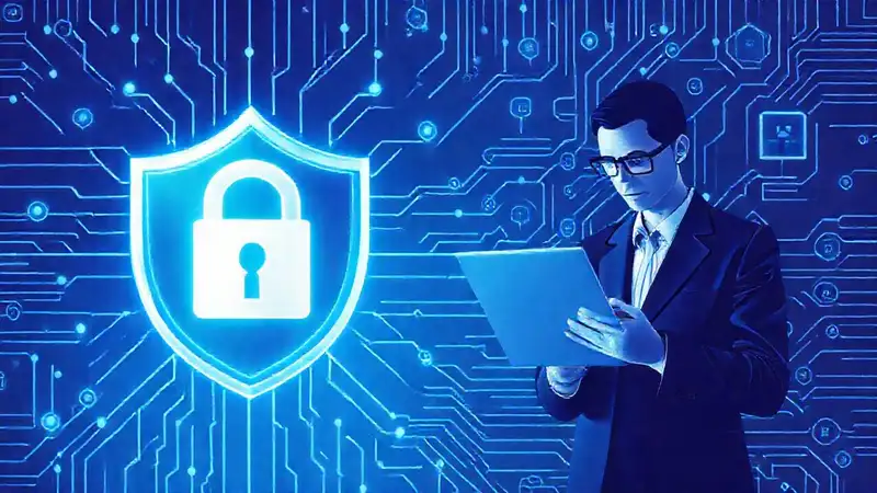 Escudo de protección digital y seguridad