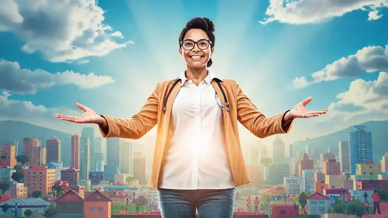Trabajadora social motivada con actitud confiada