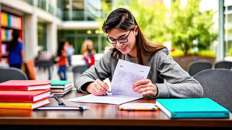 Estudiante registra en la universidad con entusiasmo