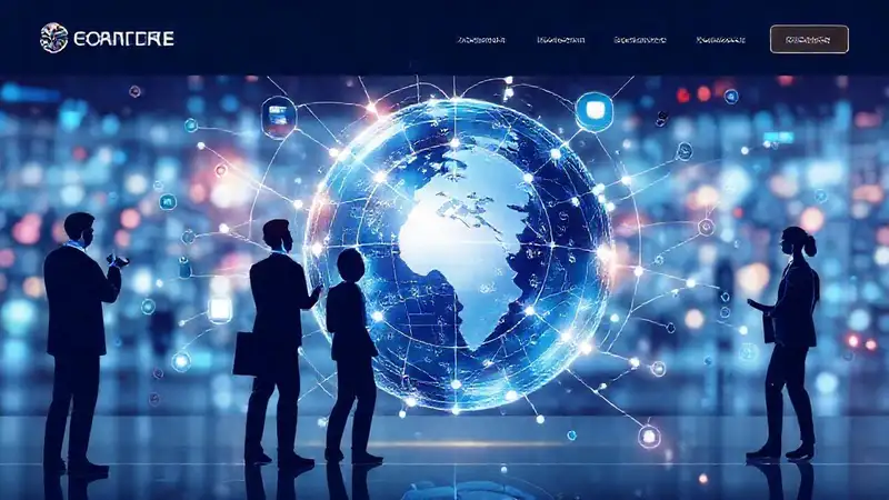 Iconos de finanzas digitales y colaboración futurista