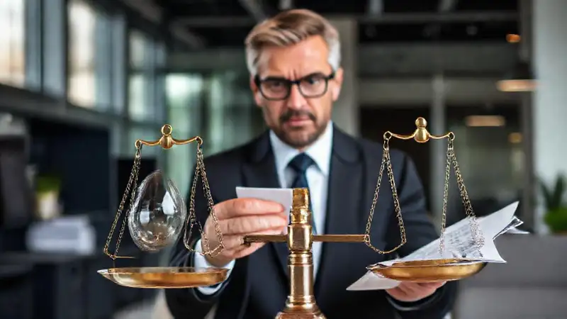 Profesional analizando finanzas con integridad y determinación