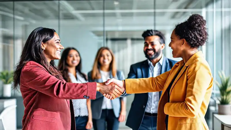 Profesionales colaborando en oficina moderna